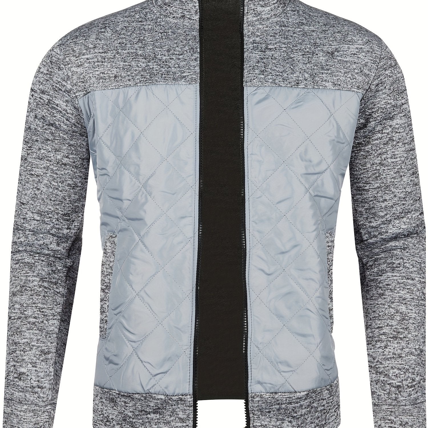 Men's Knit Cardigan Fall Winter Casual Zipper Stand Collar Regular Fit