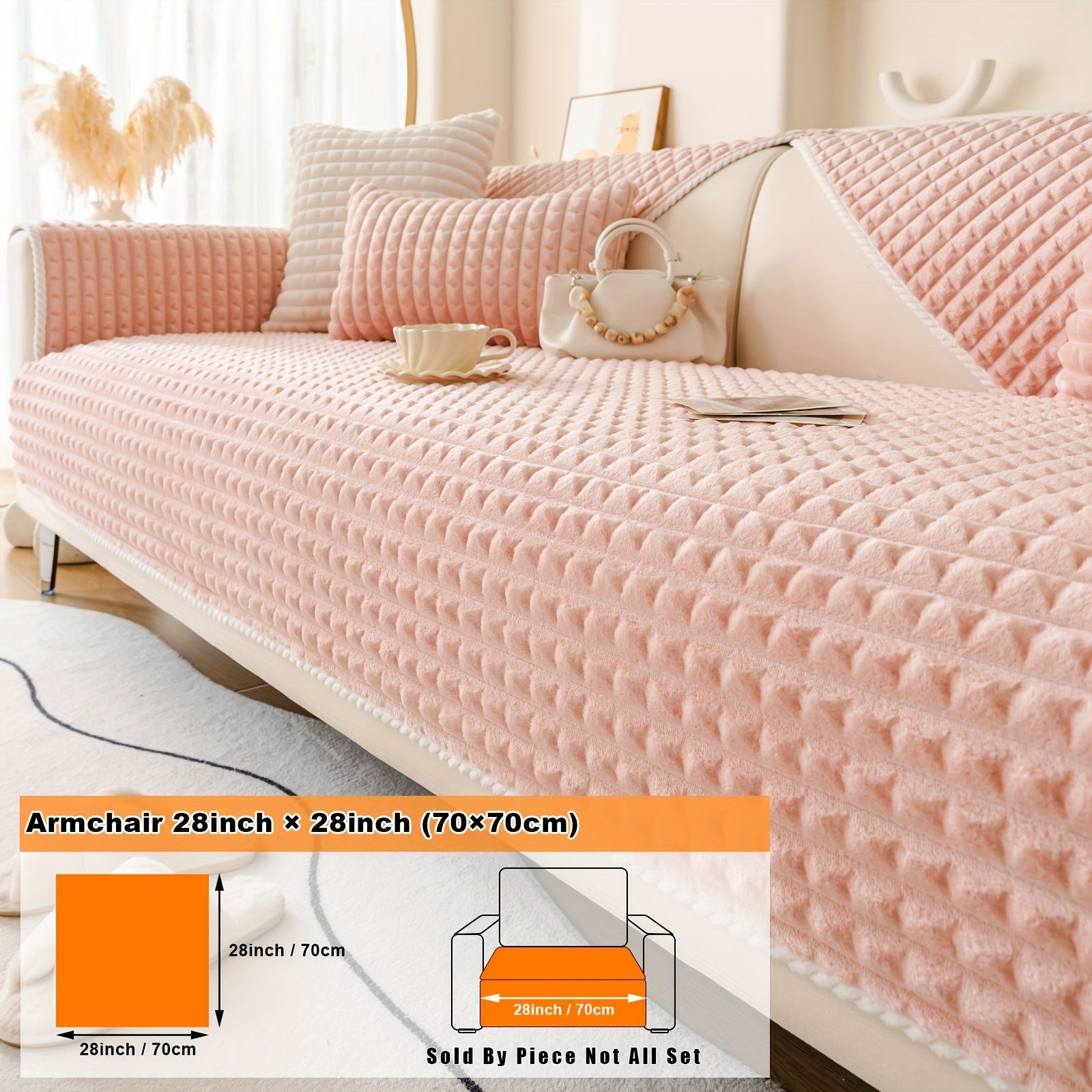 Нескользящая плюшевая накидка на диван для всей мебели, безопасная для домашних животных, легко очищается