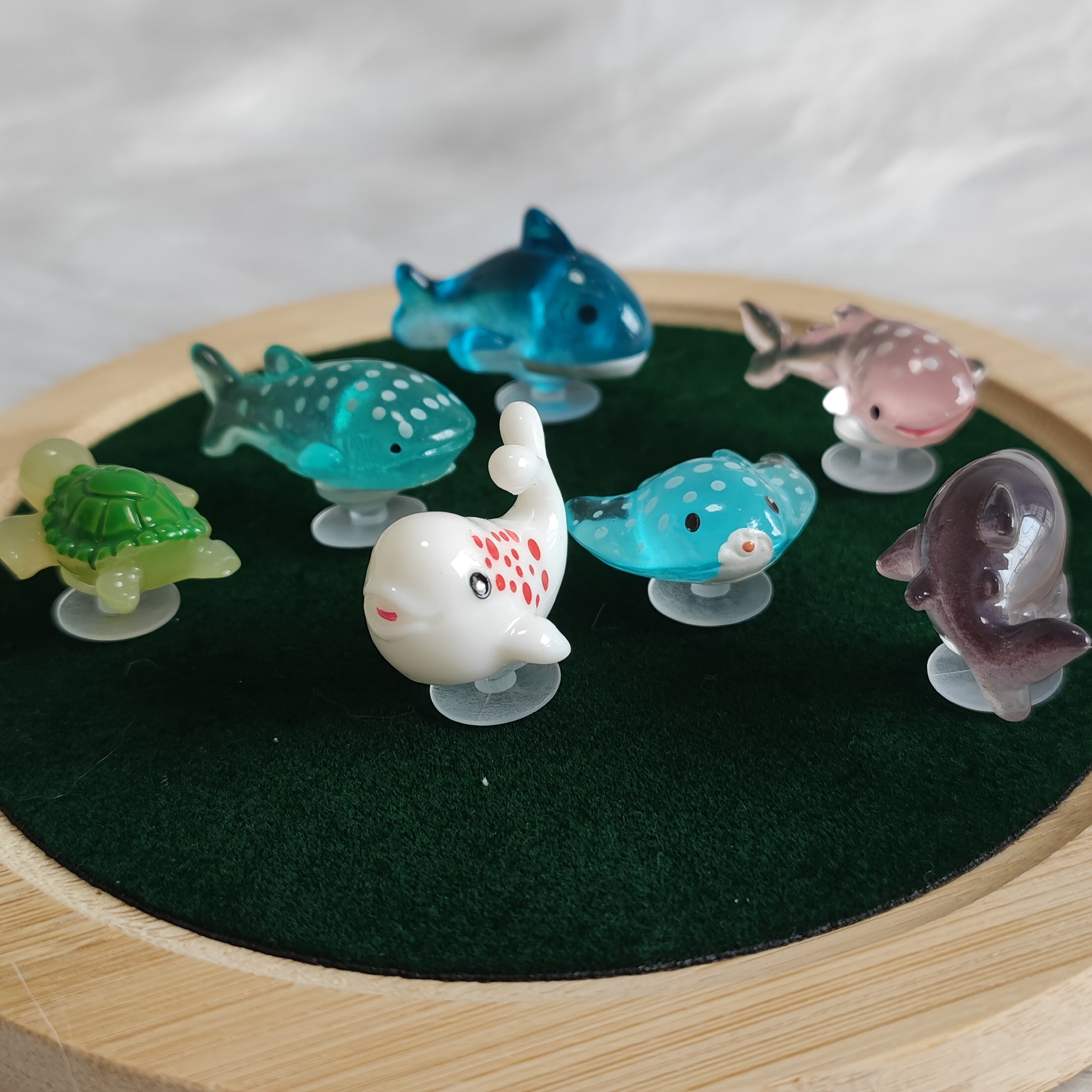 7 dona rang-barang okean hayvonlari poyabzal charm'lari - olib tashlanadigan ABS rezin bezaklar