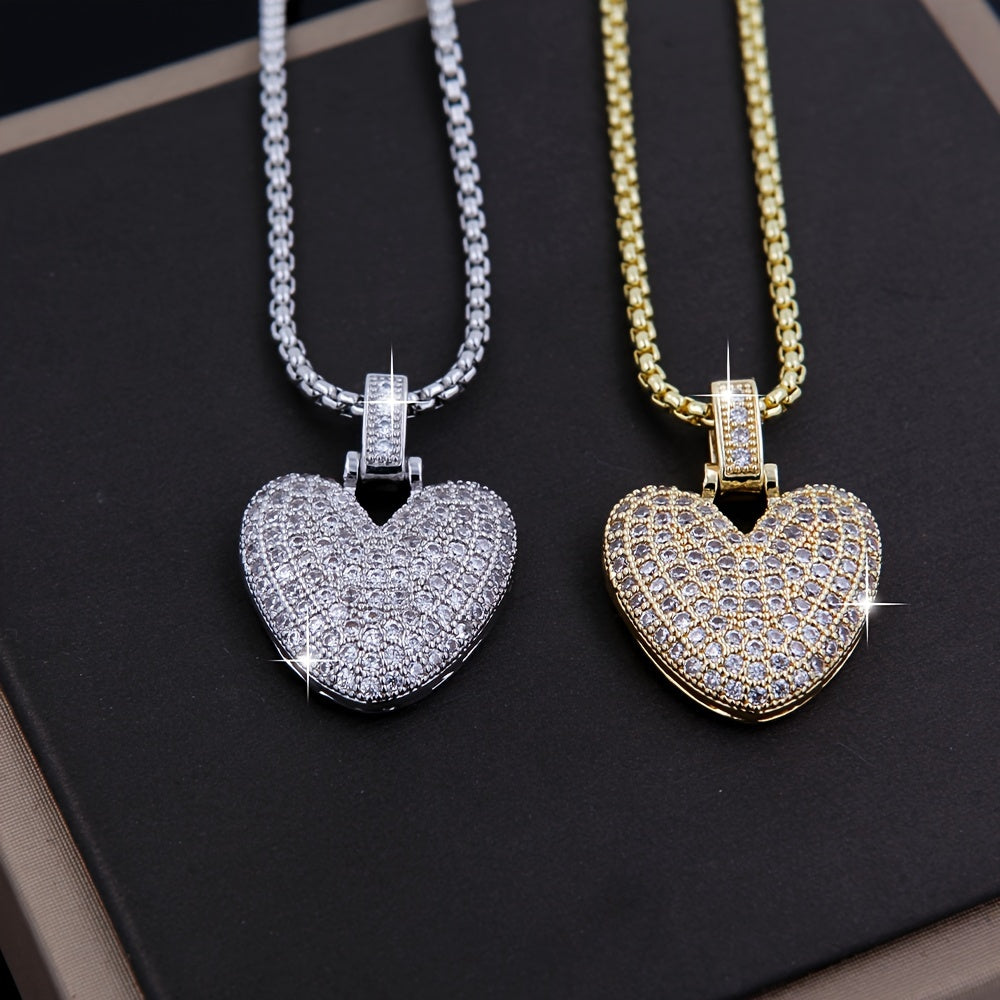 Heart Pendant Necklace for Women Cubic Zirconia Heart Jewelry Elegant Gift