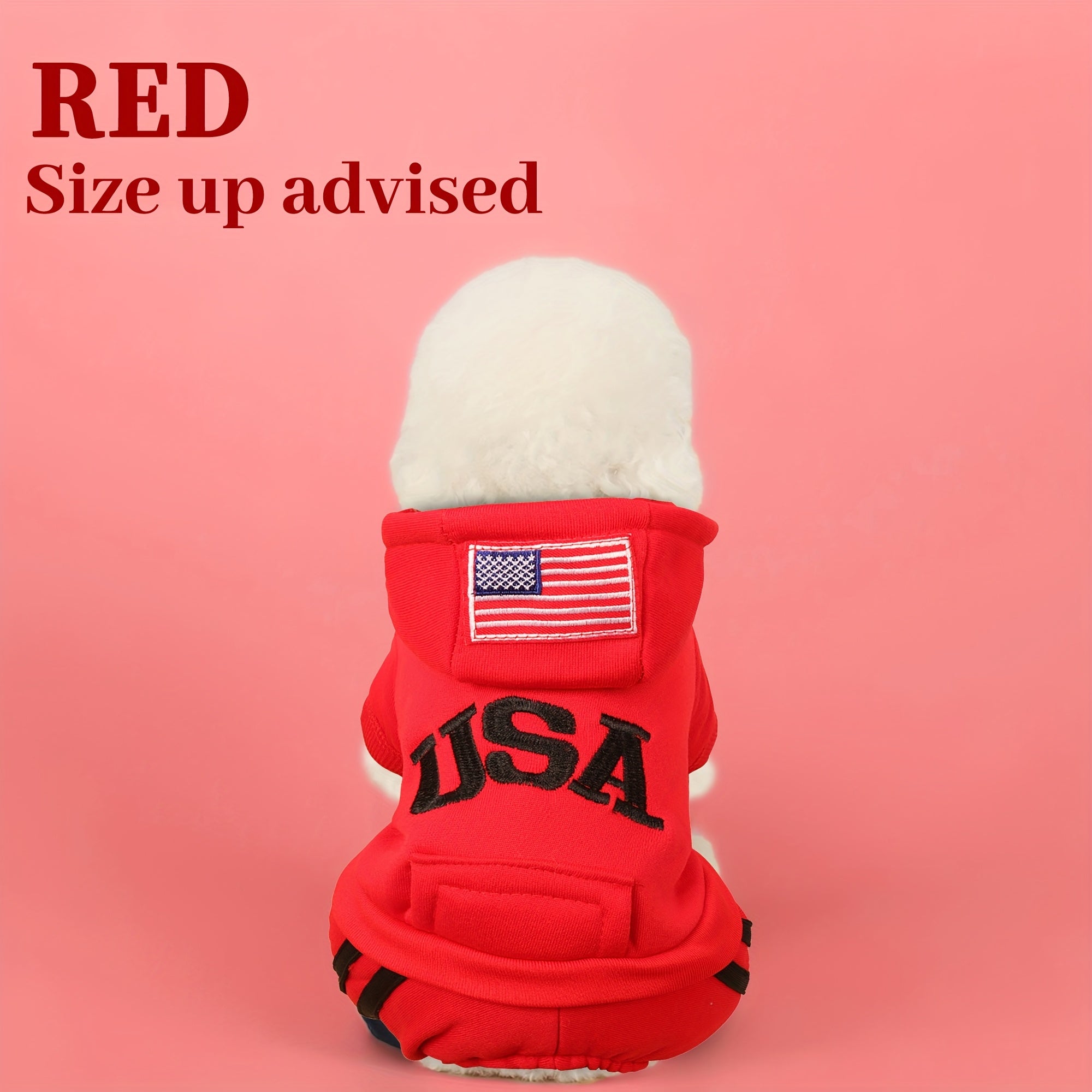 Winter Dog Hoodie with Pockets and Embroidery for Small to Medium Dogs