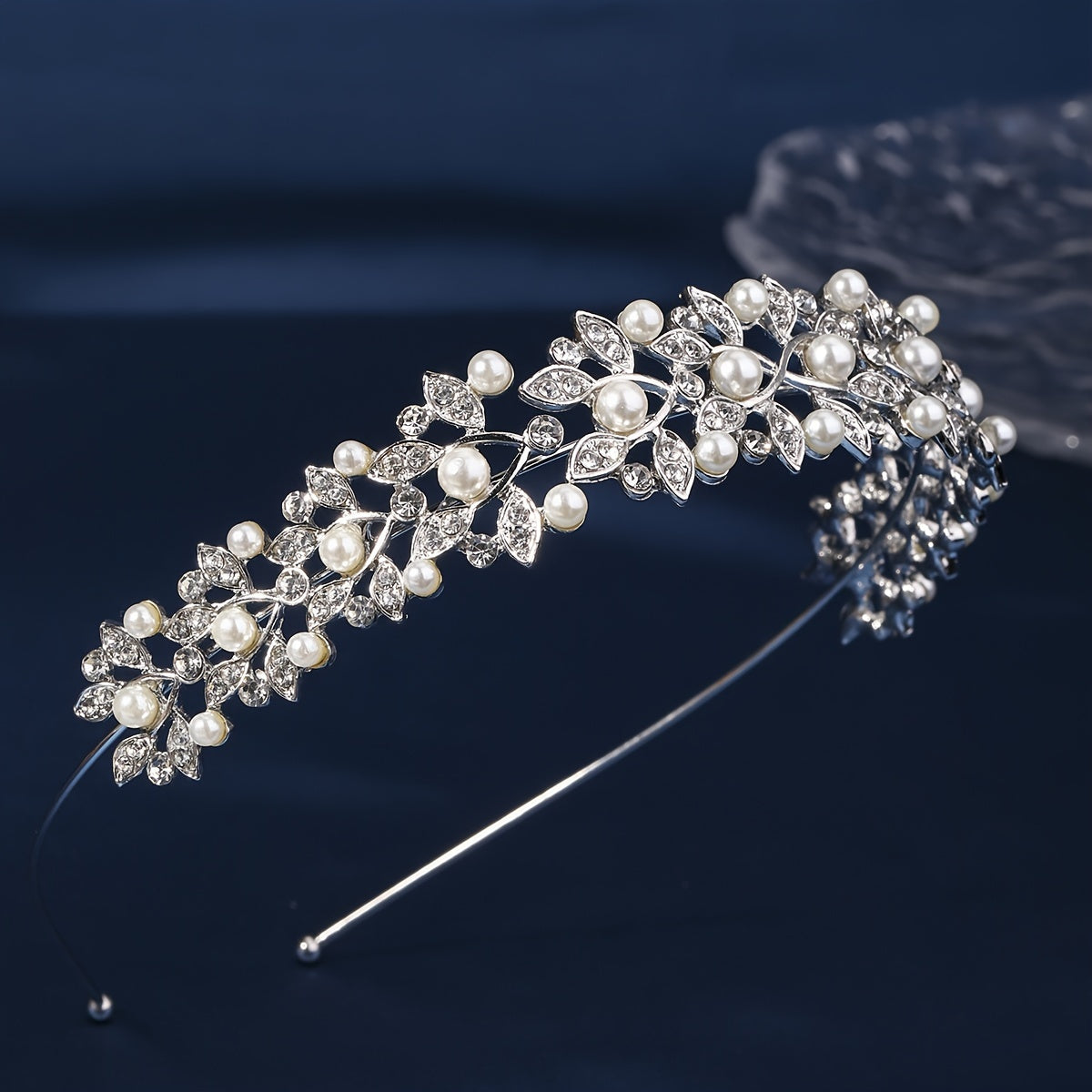 Elegant Pearl and Crystal Hairband for Weddings and Parties