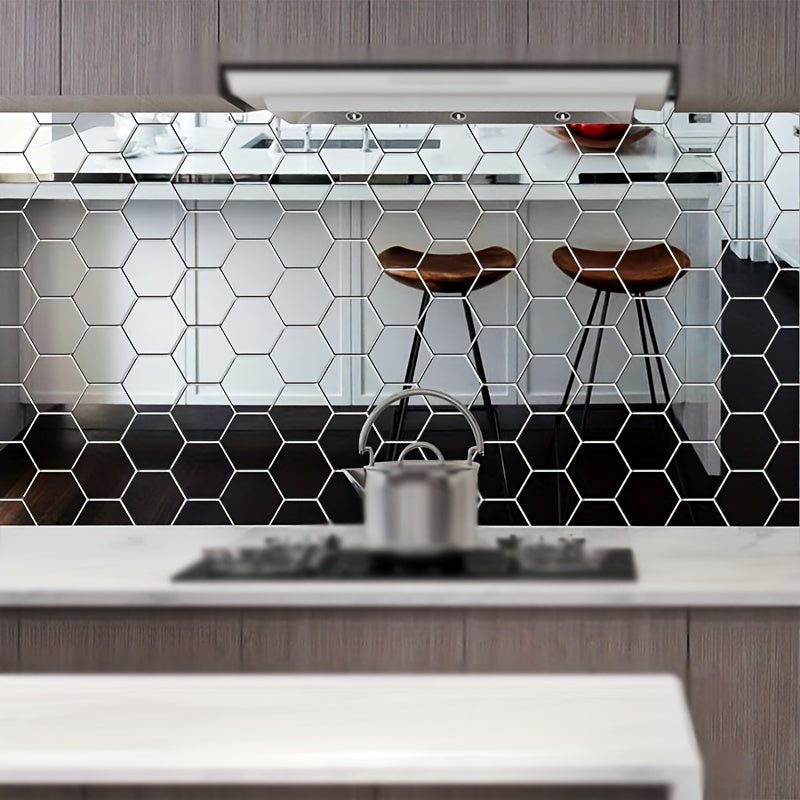 Hexagonal Acrylic Wall Decals Set of 12 for DIY Home Bedroom Living Room Decor