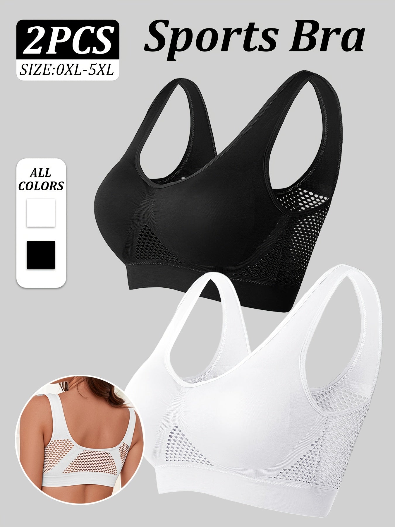 Women Sports Bra Tank Top Set Wire-Free Breathable Padded High Elasticity