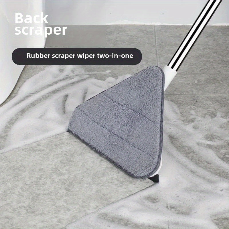 Multi-Surface Window Cleaning Squeegee and Scrubber Set with Stainless Steel Handle