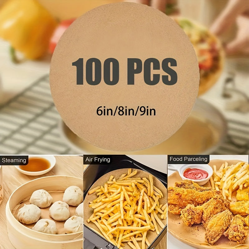 Pre-Cut Double-Sided Silicone Non-Stick Baking Paper 6/8/9 Inch Pack of 50 or 100