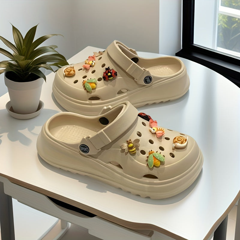 Women's Summer EVA Mesh Beach Shoes with Dragonfly and Bee Decor