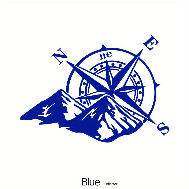 Calcomanías para vehículos de aventura, brújula reflectante, pegatinas de montaña, vinilo