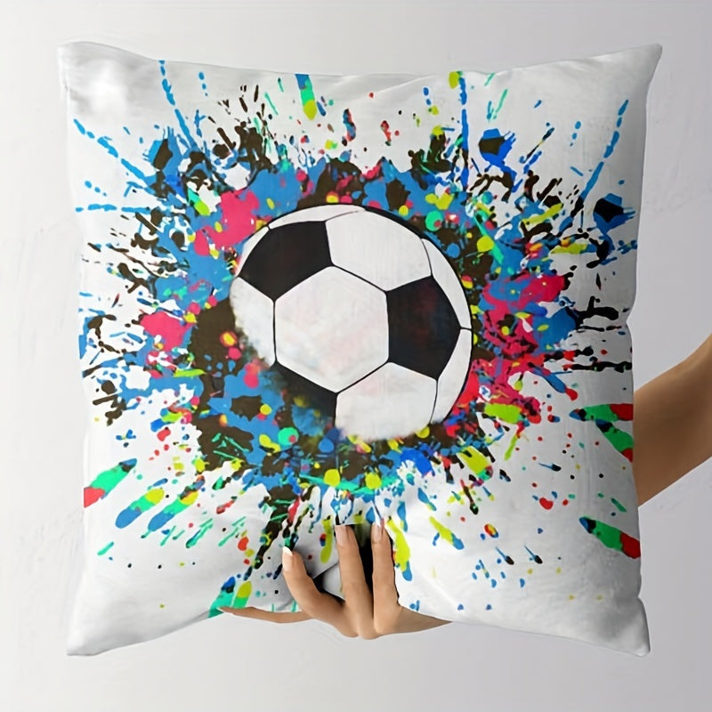 Funda de cojín con estampado de balón de fútbol de 45.72cm cuadrada para sala de estar y dormitorio
