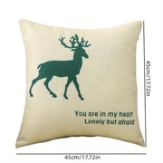 Linen Printed Pillowcase for Sofa Bed Office Decor 20x20 Inches