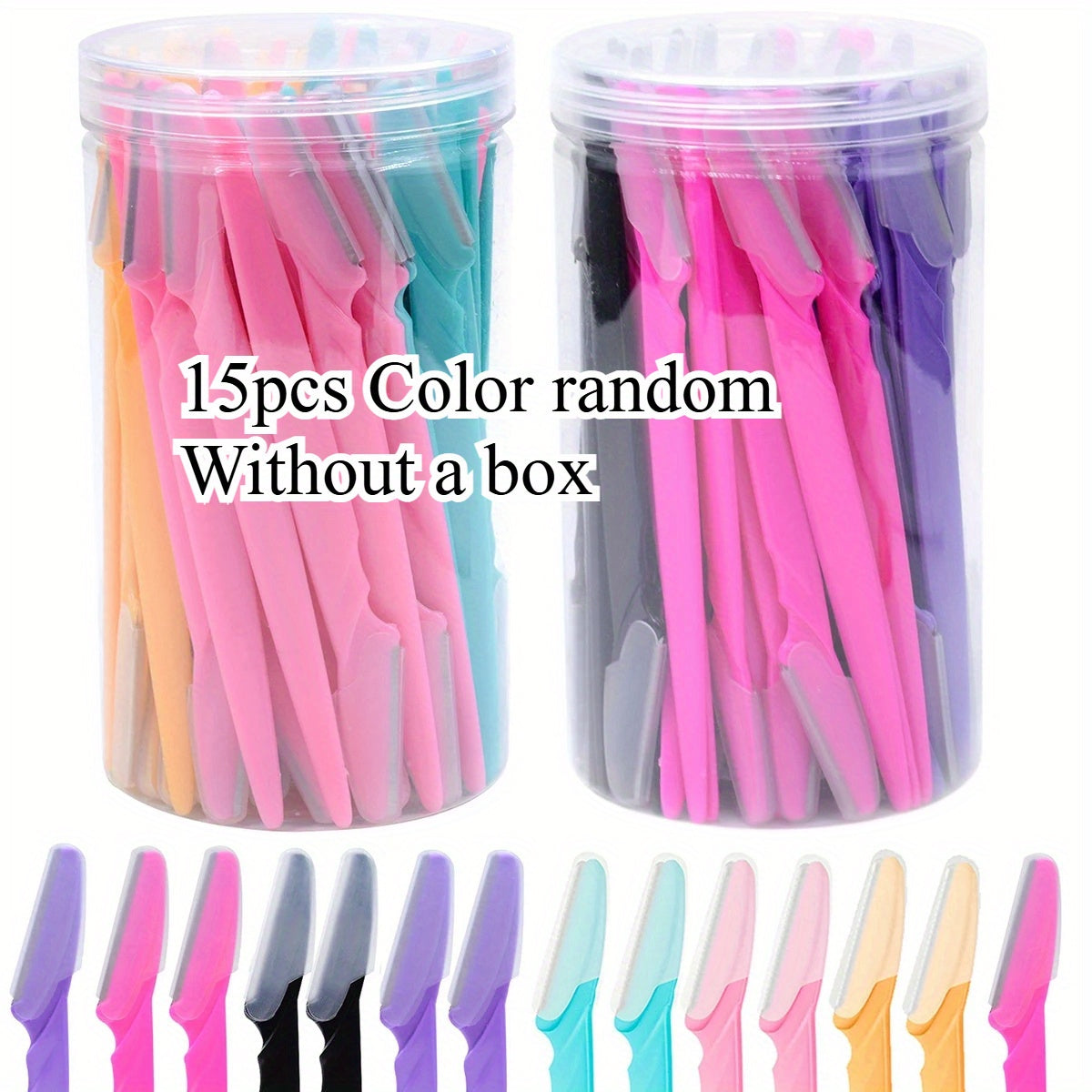 Women Facial Eyebrow Razor Set with Safe Blades, Multiple Sizes, Includes Caps