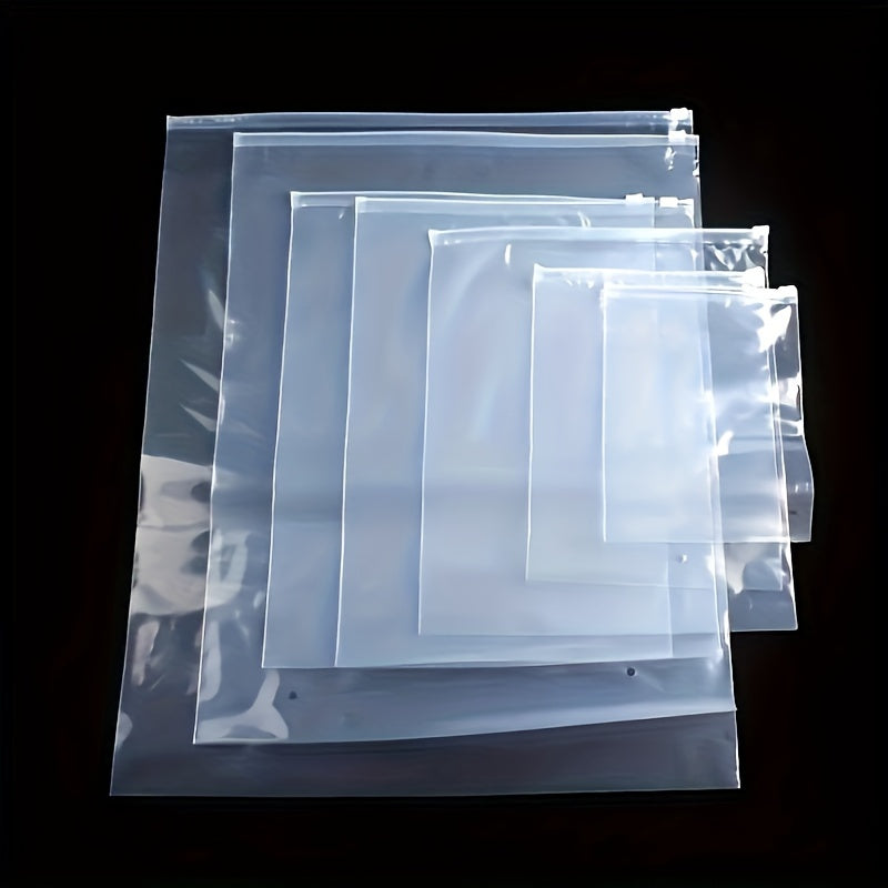 50 Pack Clear 14 Mil Reusable Ziplock Bags for Snacks Seeds Jewelry Packaging
