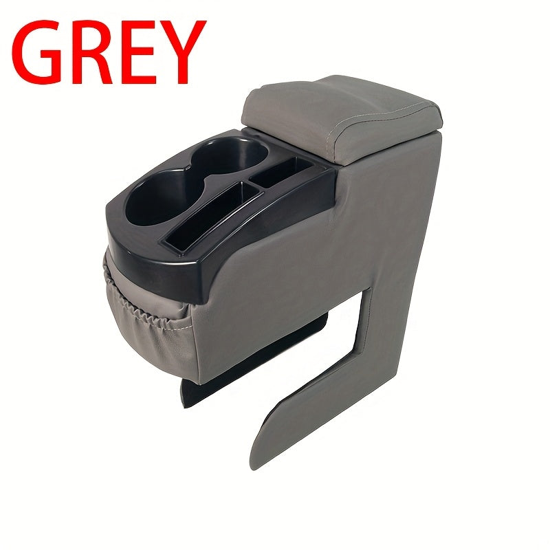 Universal Car Cup Holder Organizer with Storage Box and Soft Cushion