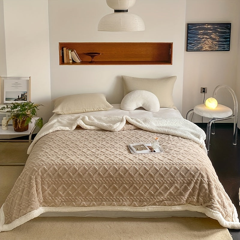 Qulay Fleece tashlash plashkasi 1-chi qirrali ikki tomonlama yumshoq polyester, yotoqxona va mehmonxona uchun, yashil, ko'k, sariq