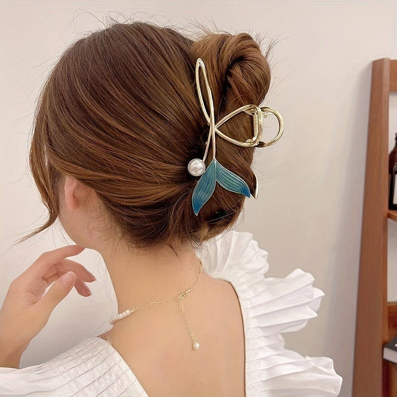 Elegant Whale Tail Claw Clips Hair Accessories for Women and Girls Zinc Alloy Stylish Hair Clips