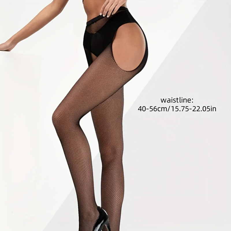 Plus Size Women's Fishnet Stockings High Waist Garter Belt Bachelorette