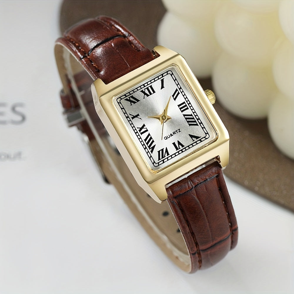 Set of 2 Women's Square Quartz Watches Fashion Accessories for Women