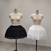 Petticoat Tutus for Women with Short Puffy Skirts Lace Trim Double Layered Steel Hoops Elastic Waist 88.9-127 cm
