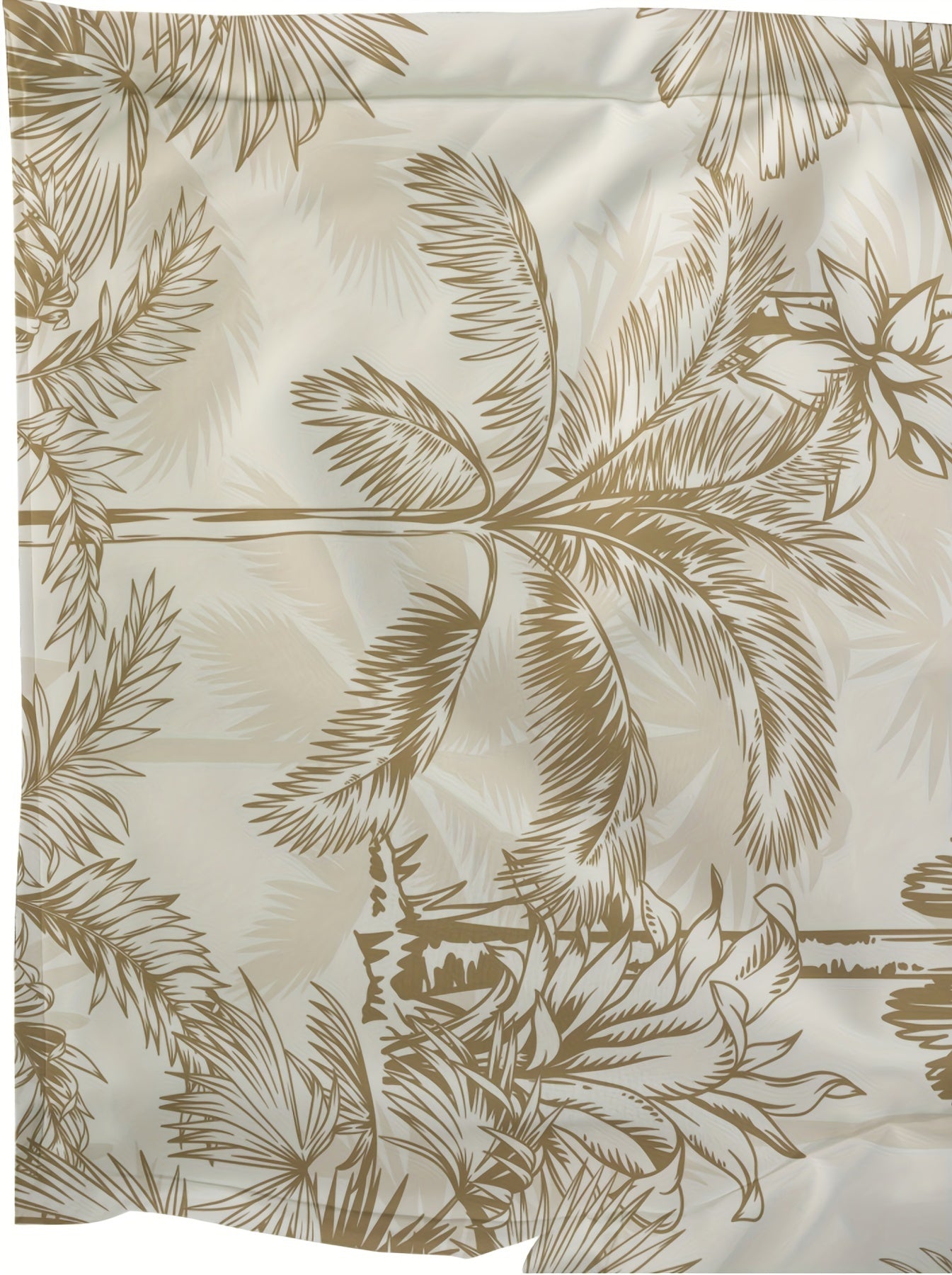 Bermudas de playa para hombre talla plus con estampado de palmeras y bolsillos, traje de baño