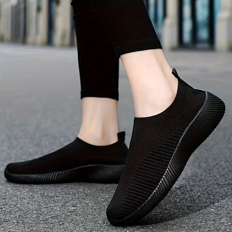 Women's Breathable Knit Slip-On Sports Shoes Lightweight Anti-Slip Walking