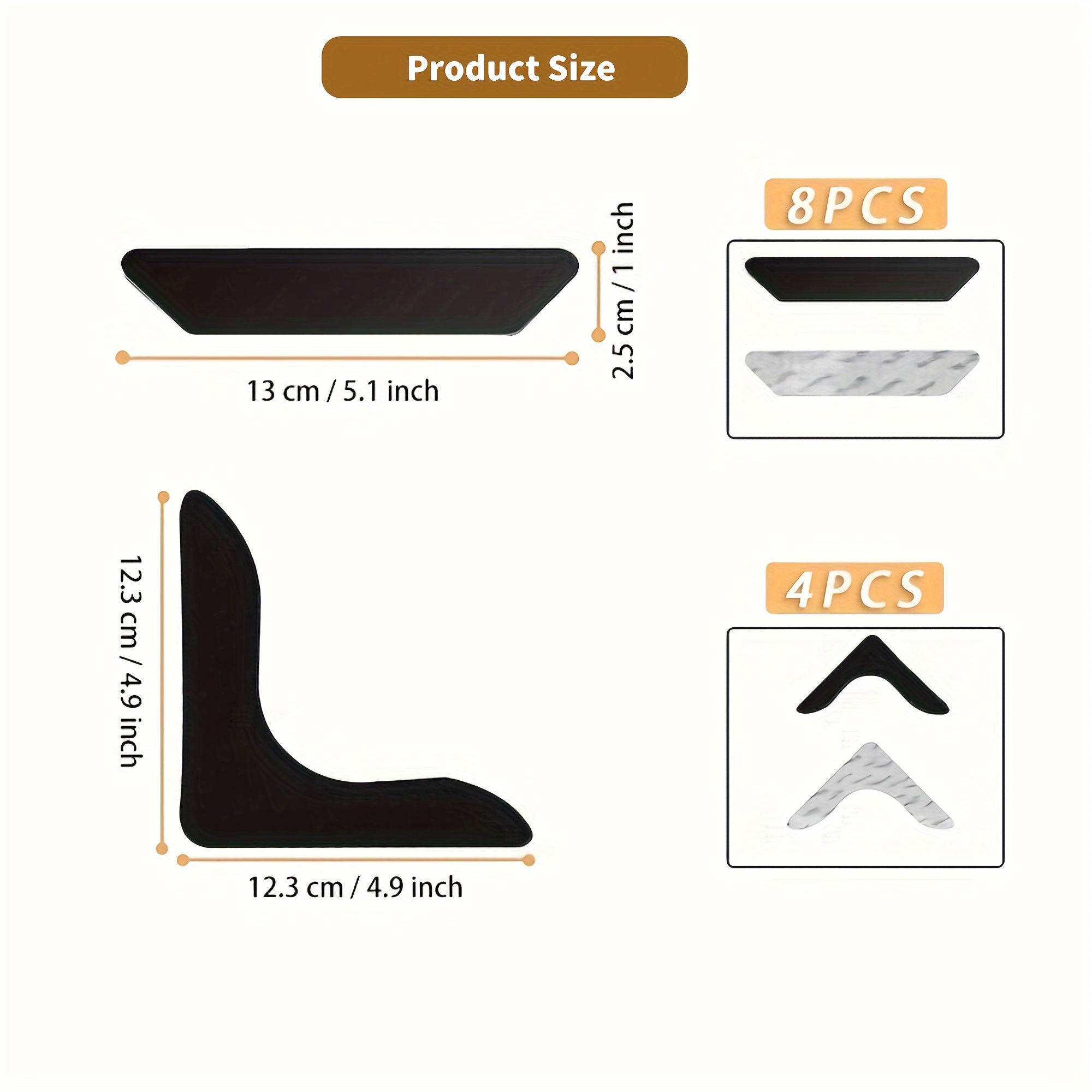 10 ta qayta ishlatiladigan gilam ushlagichlar to'plami, sirpanishga qarshi texnologiya - yog'och va plitka polida maydon gilamlarini mustahkamlash uchun kuchli yopishqoq, iz qoldirmaydi.