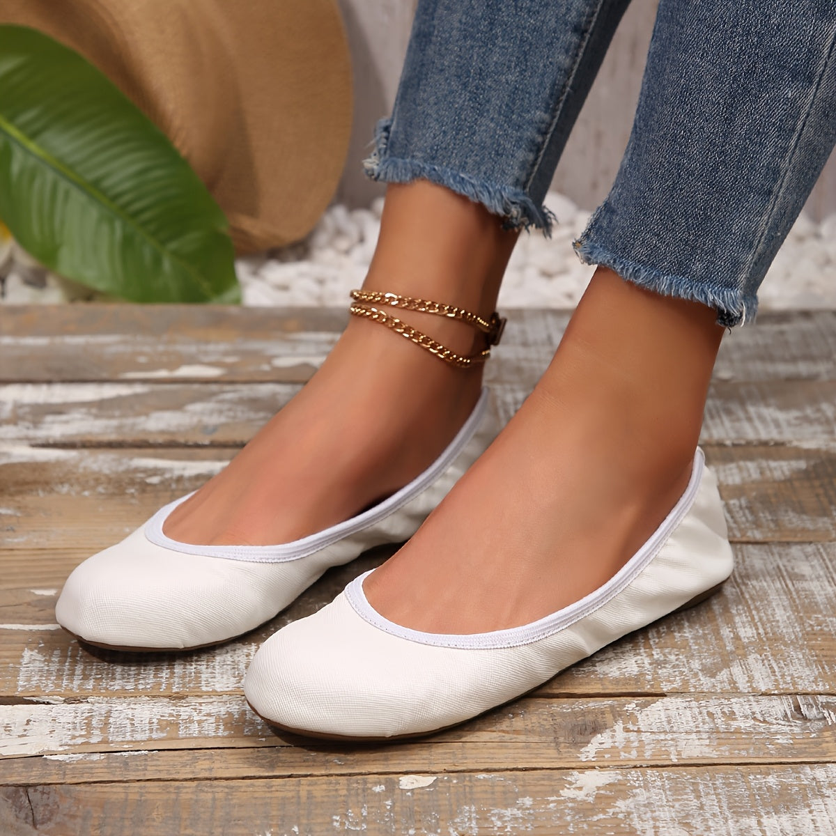 Zapatos de ballet para mujer flexibles antideslizantes sin cordones en blanco, negro, navy y gris