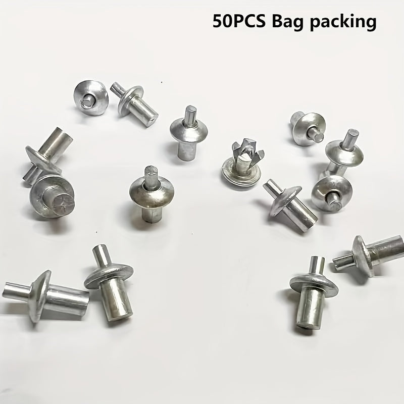 Aluminum Rivets 50/100/200pcs Polished Round Head Hammer-In DIY Crafts