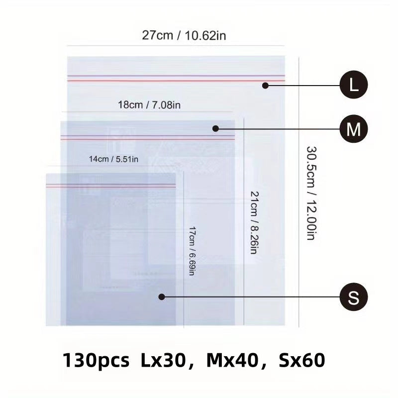 Двойные герметичные пакеты для хранения продуктов, герметичные, прозрачные, разных размеров