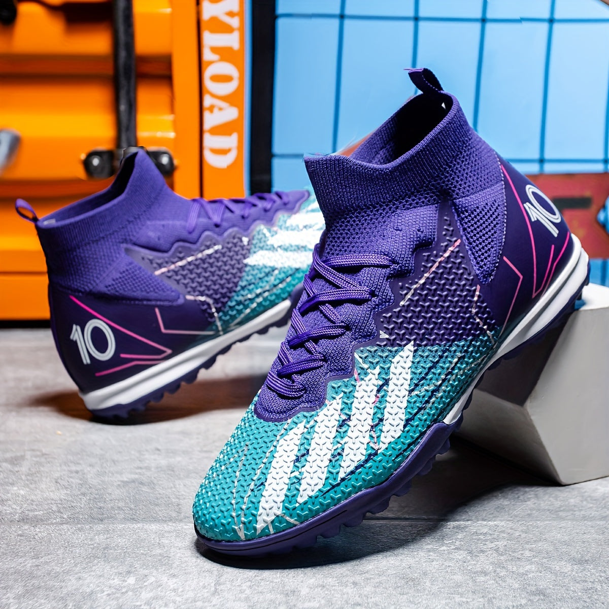 High-Top Professional Turf Soccer Shoes Breathable Comfortable Non-Slip All-Season