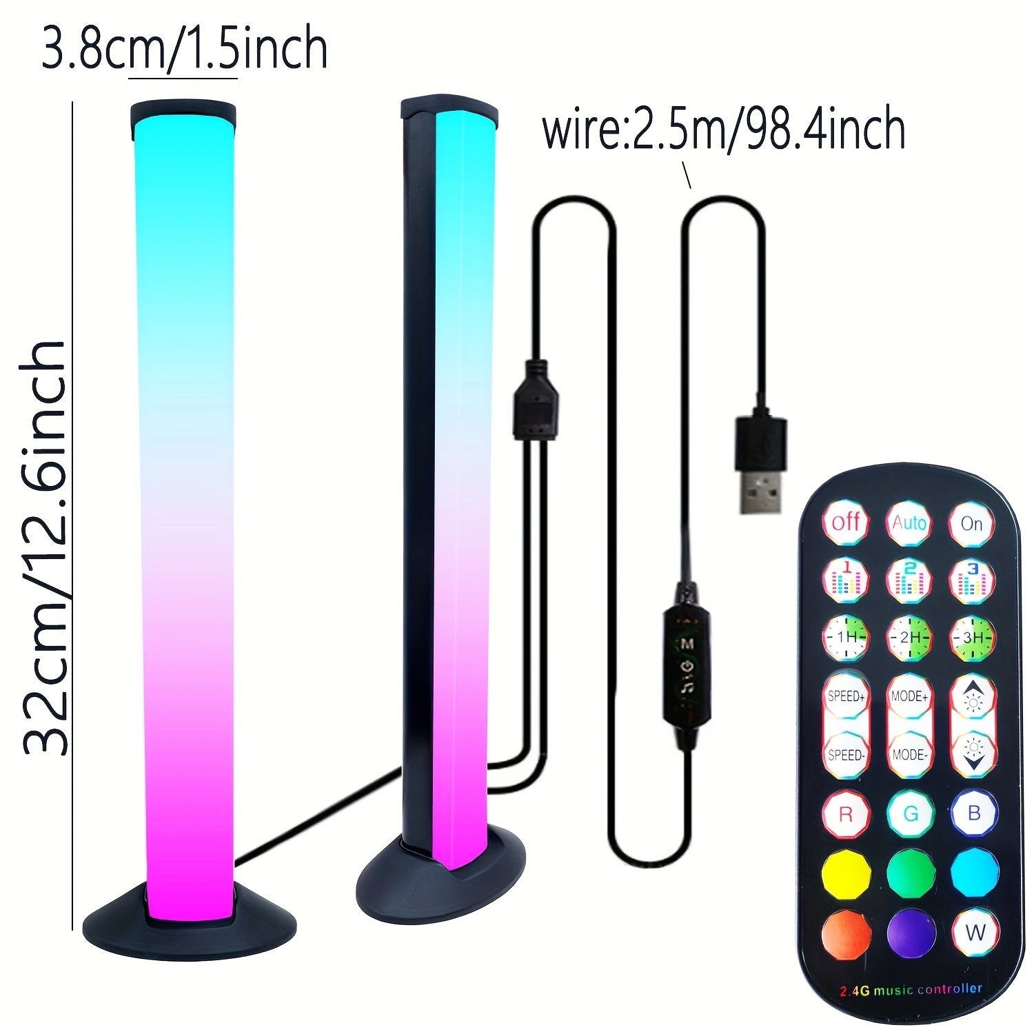 Smart LED Light Bars with App Control USB Powered Multi-Color Ambient Lighting for Gaming TV Backlight Home Office Living Room Parties