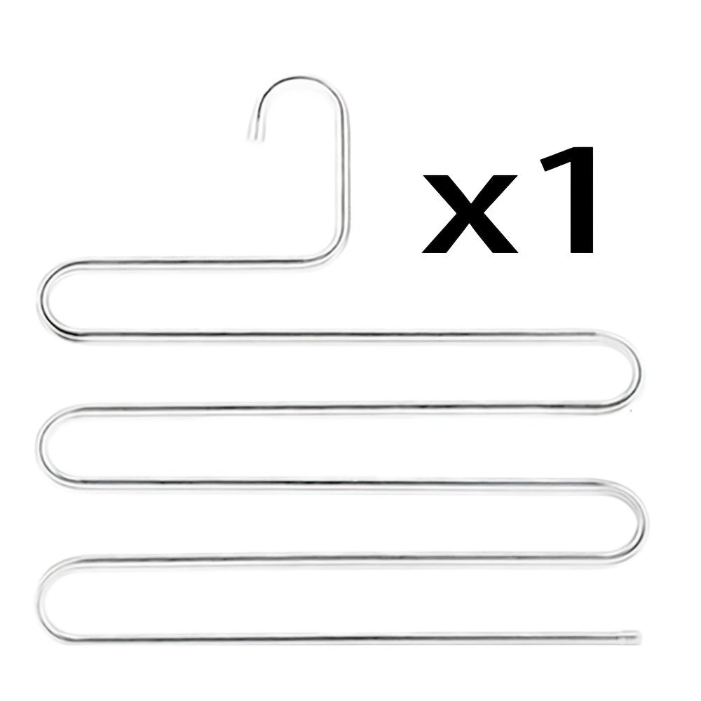 Stainless Steel Multi-Layer Pants Hanger Closet Organizer with Bag Hook