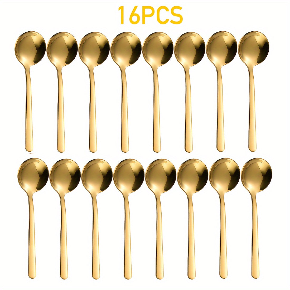 Set of 8 or 16 Stainless Steel Espresso Spoons for Coffee and Desserts