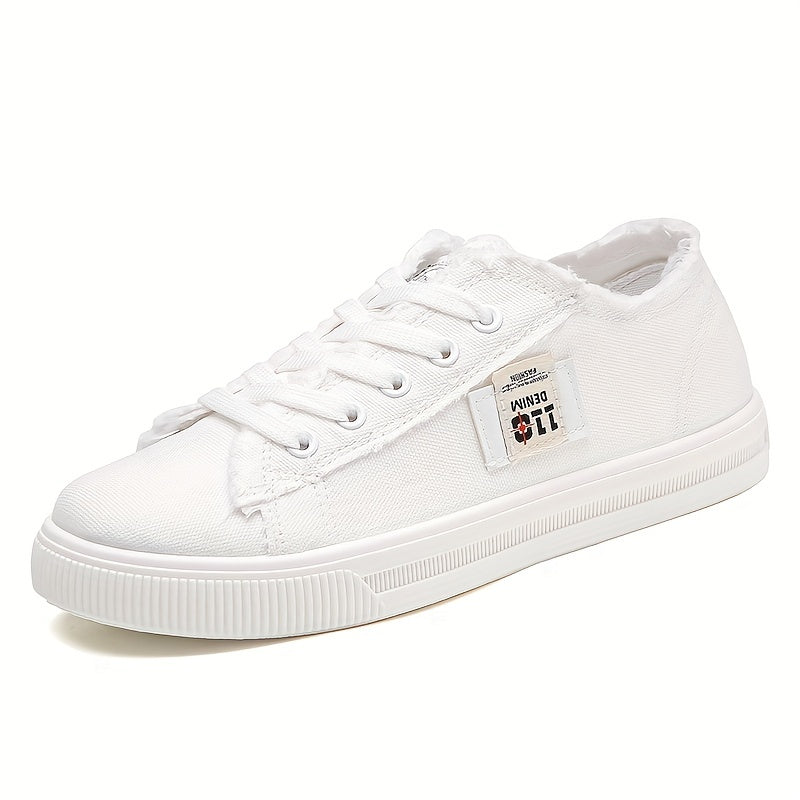 Women's White Flat Sneakers For Spring Summer Versatile Comfortable