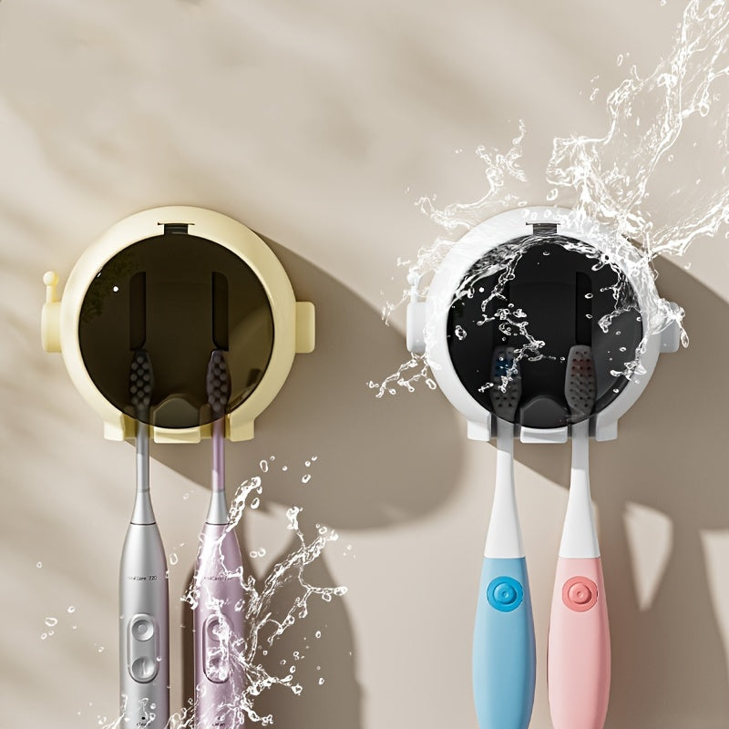 Wall-Mounted Electric Toothbrush Holder No-Drill Installation Hygienic Plastic Storage