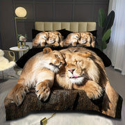 Microfiber Lion Animal Themed Bedding Quilt Cover Set in Multiple Pieces