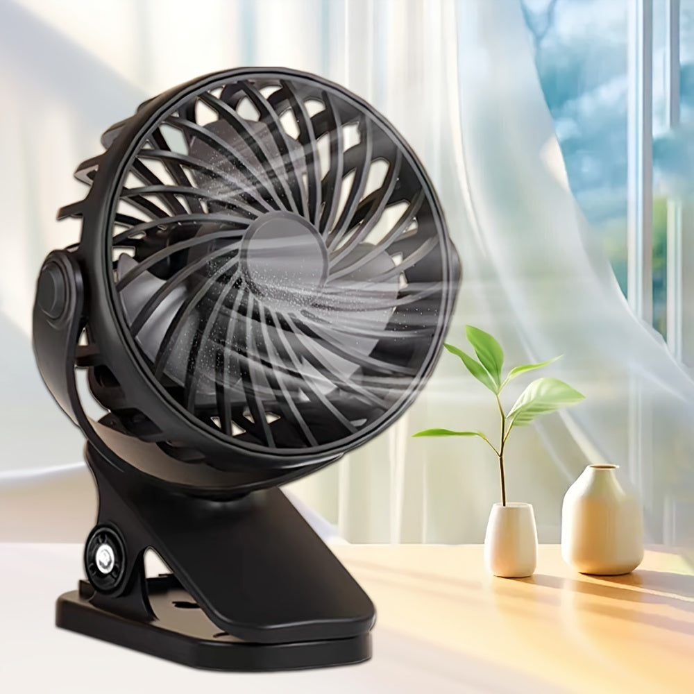Mini USB Rechargeable Battery-Powered Mini Fan with Adjustable Angle Quiet Lightweight for Desk Handheld Summer Use