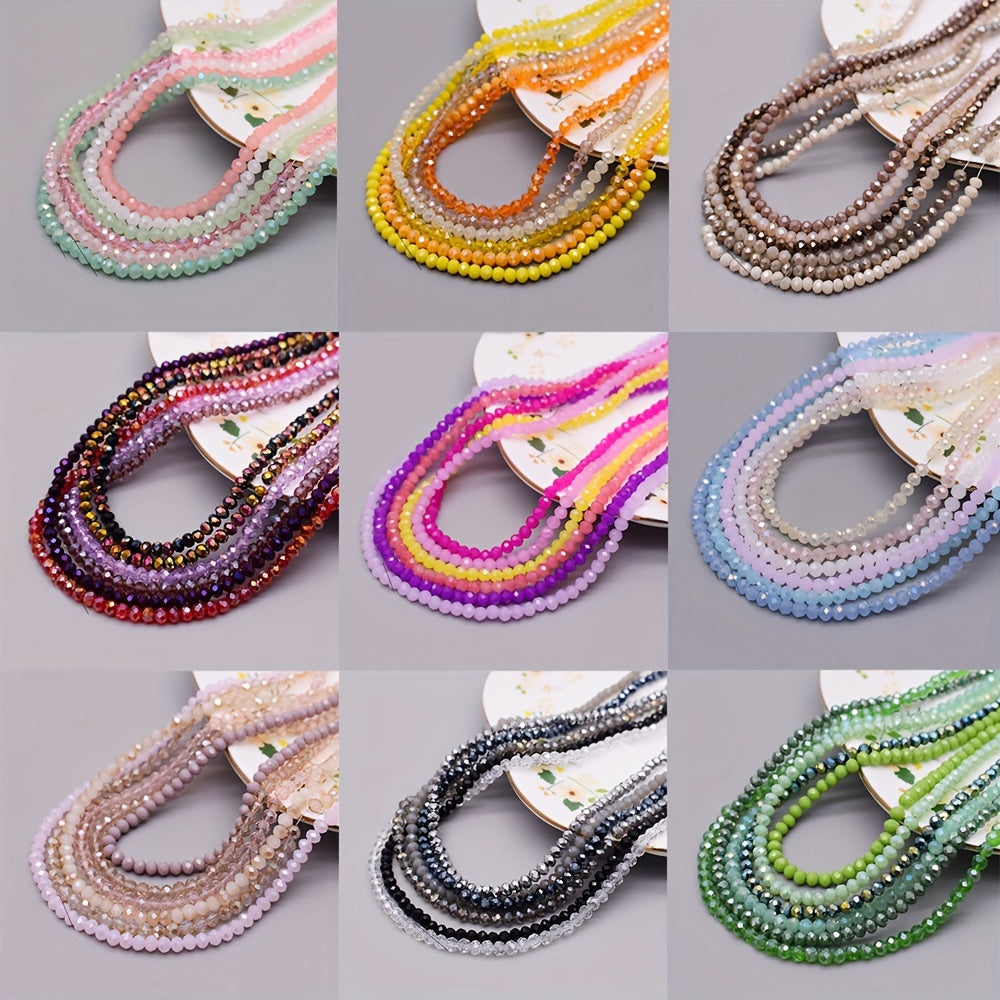 720 Pieces Faceted Glass Rondelle Beads 4mm for Jewelry Making and Crafts