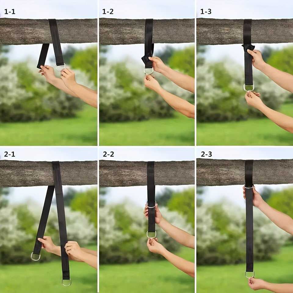 Durable Nylon Hammock Straps for Outdoor Swings Yoga Hanging Ropes Tree-Friendly Suspension