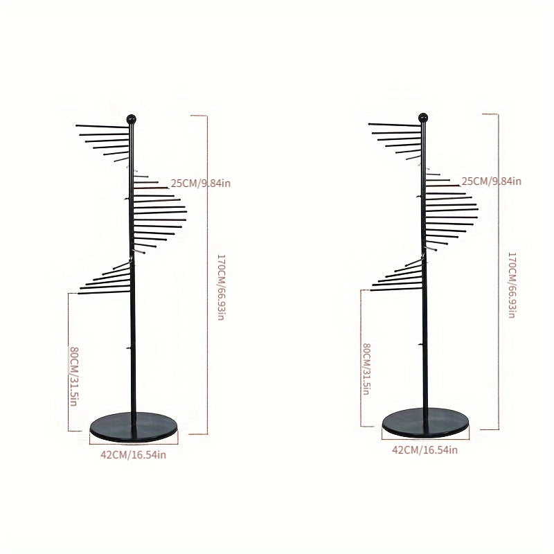 Gold Metal Display Stand for Scarves Ties Belts Rotating Home Organization