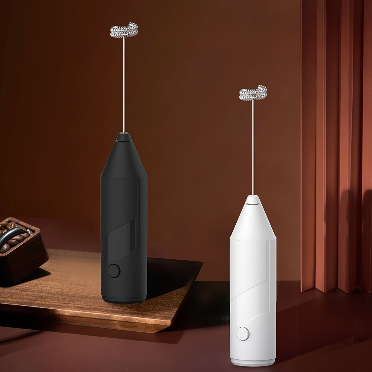 Handheld Electric Mixer with 2 AA Batteries Stainless Steel and Plastic