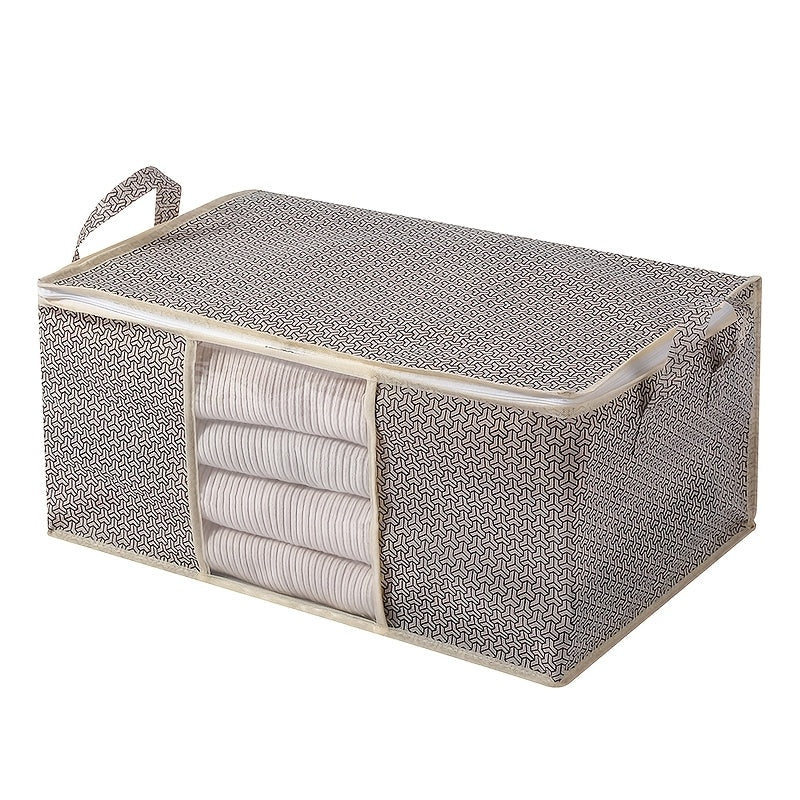 Extra Large Foldable Storage Bag Non-Woven Fabric with Reinforced Handles and Zipper for Clothes and Bedding