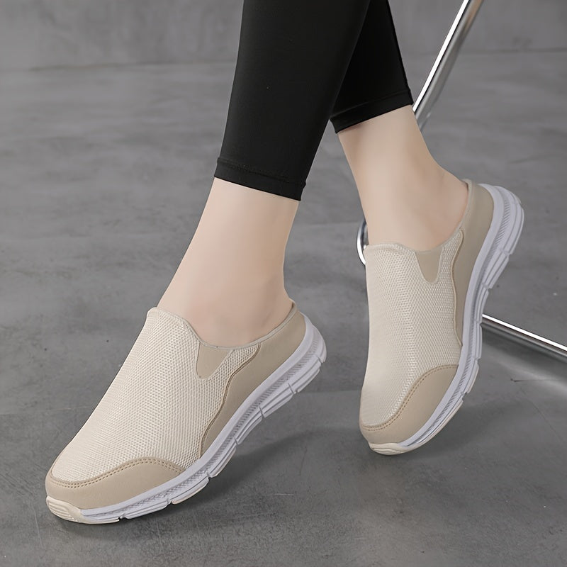 Women's Plus Size Slip-On Sneakers Breathable Mesh Lightweight Casual Shoes