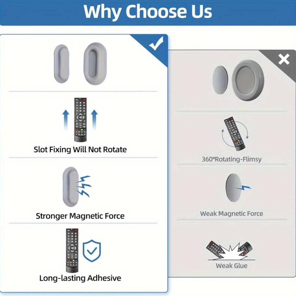 Soporte magnético para mando a distancia en silicona para pared, sin taladro, pack de 1, 2 o 4