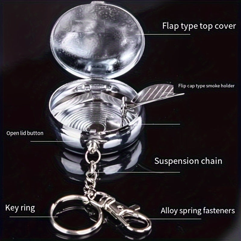 Portable Mini Ashtray with Keychain, Travel Pocket Small Household Gadget