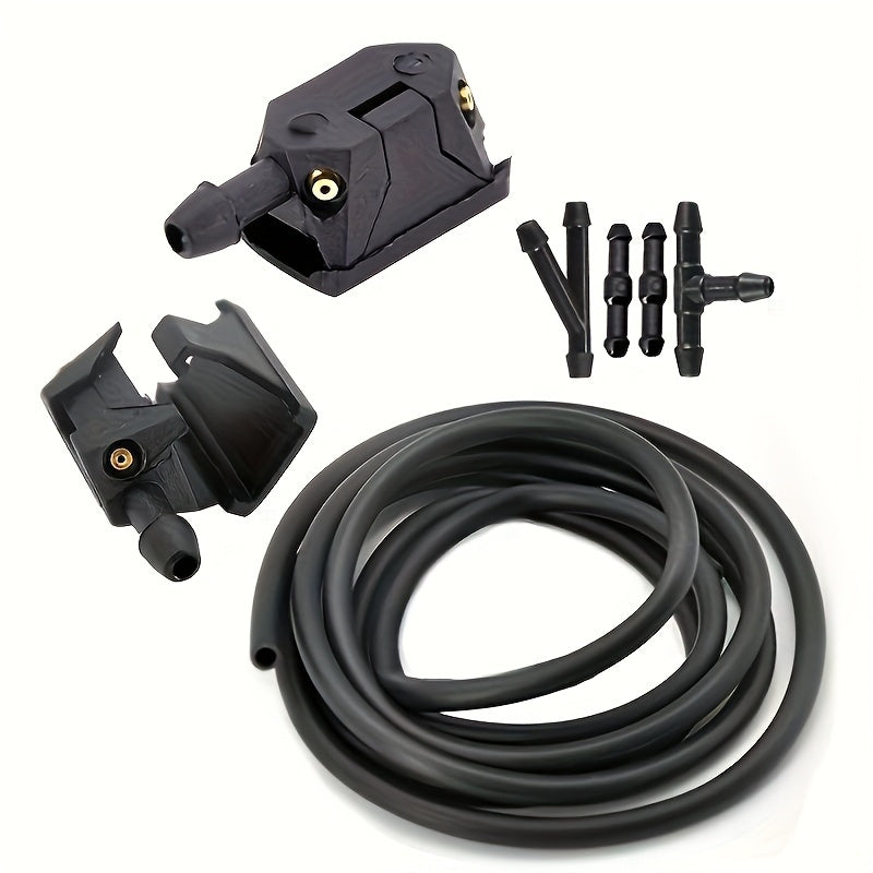 Universal Car Windshield Wiper Nozzle and Hose Adjustable 4-Way Spray