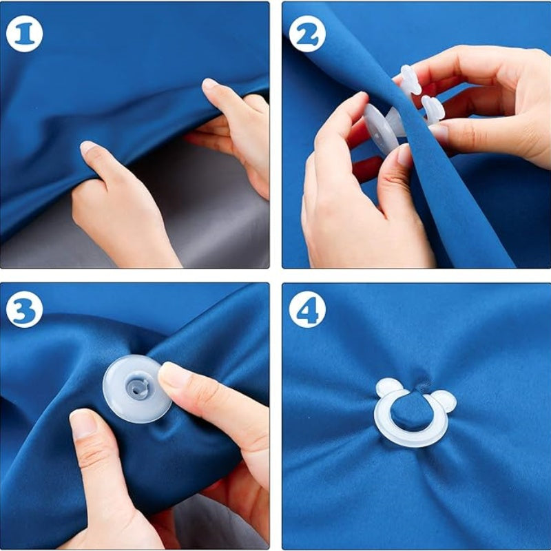 No-Sew Quilt Clips Set for Bedding Cushions Curtains Sofa Covers 4 8 or 12 Pairs