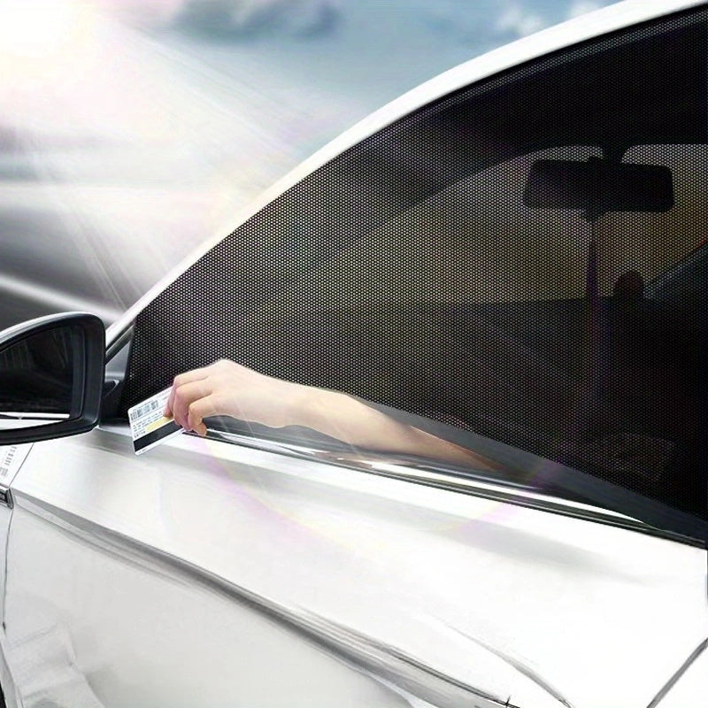 2/4 dona Avtomobil oynasi pardasi qora polyester maxfiylik quyosh nuri himoyasi old va orqa