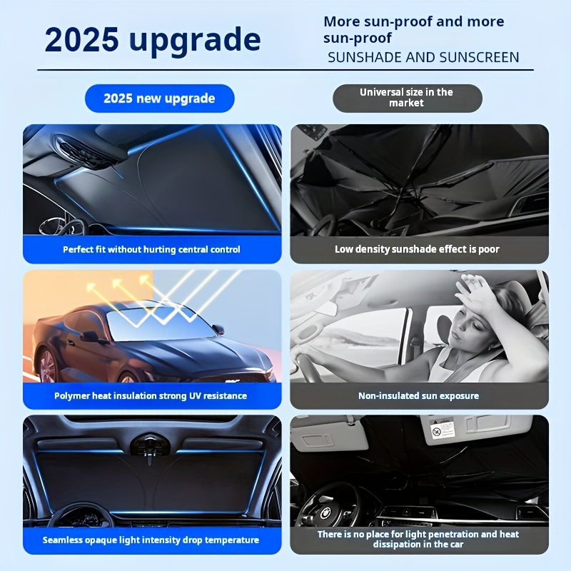 Портативная солнцезащитная шторка для переднего стекла автомобиля, блокировка ультрафиолетового излучения и тепла, универсальный текстиль