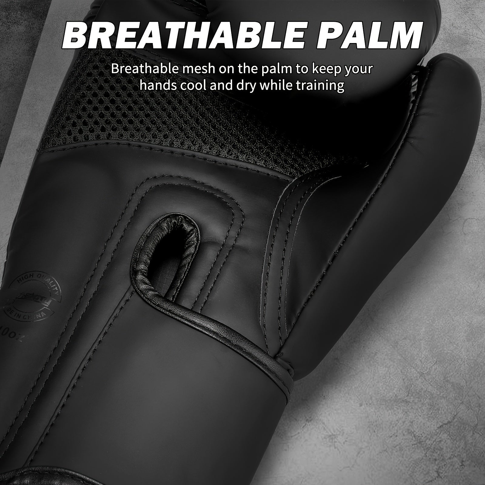 Adult Faux Leather Boxing Gloves for MMA and Kickboxing Black