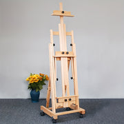 Portable Wooden Easel for Artists Adjustable Height and Angle Khaki